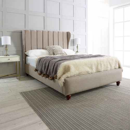 Eldermont Wingback Channelled Upholstered Bed Frame