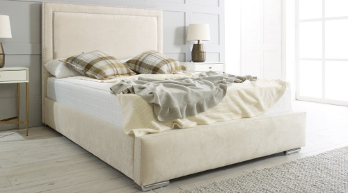 Rainford Modern Upholstered Panel Bed Frame