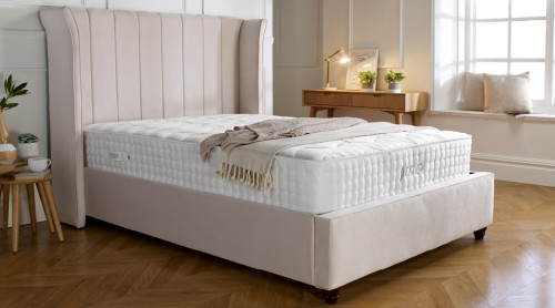 Denlow Tall Wingback Vertical Panel Bed Frame