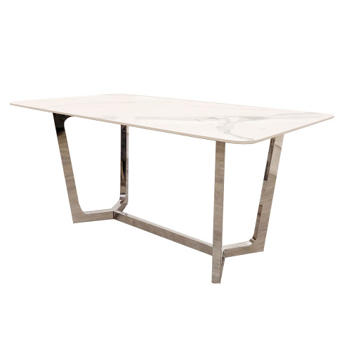 Savoy 1.6 Chrome Dining Table – Sleek Sophistication with a Modern Edge